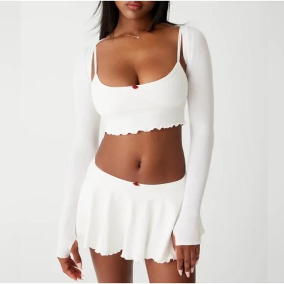 Frankies Bikinis Tops - Frankies Bikinis Kate Cloud Knit Shrug Top Small